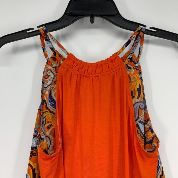 Market & Spruce Top Orange Paisley Meroni Mixed Media NWT - Picture 8 of 9